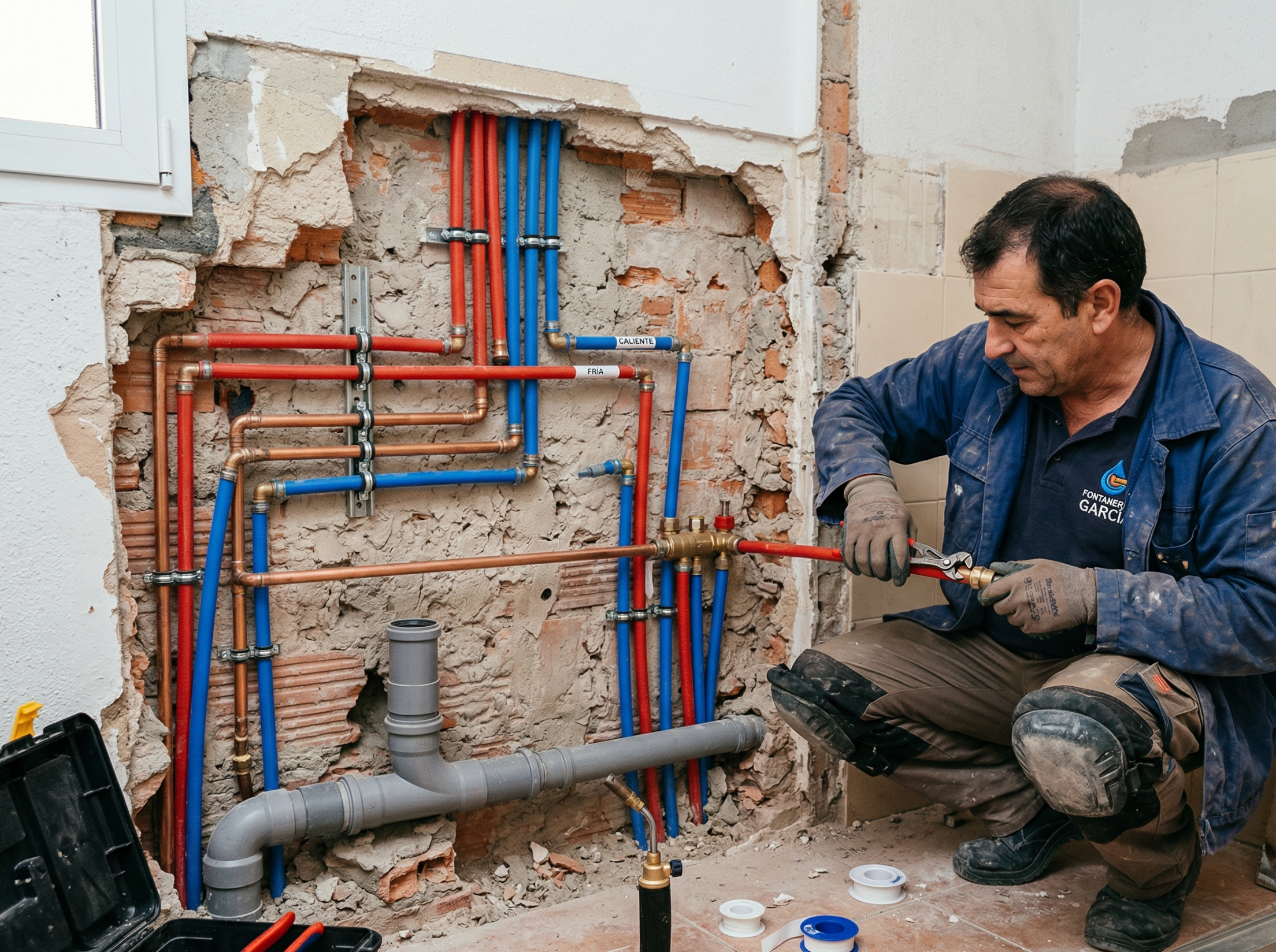 Instalación de tuberías de fontanería en Valencia